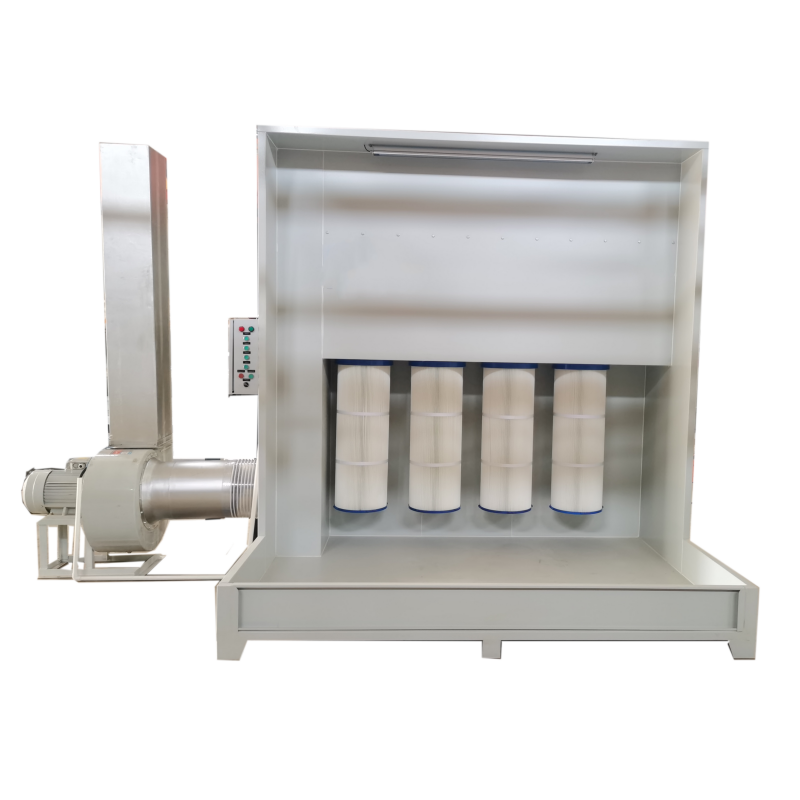 Manual Simple Electrostatic Powder Coating Booth With Rails Spray Painting System Metal Coating Machine Powder Recovery System